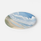 Beach Shore Walk | Coastal Ocean Watercolor Pappteller (Schrägansicht)