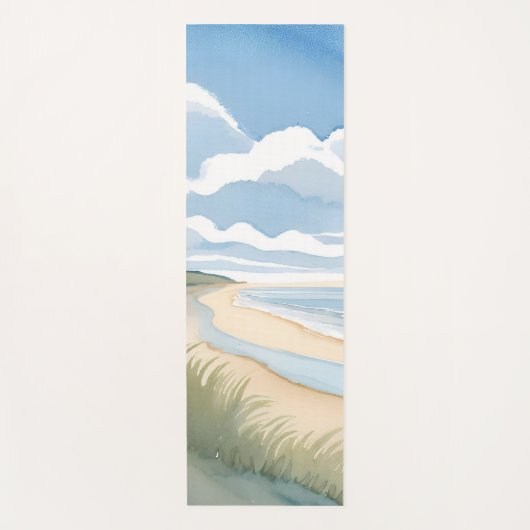 Beach Shore Walk | Coastal Ocean Watercolor Yogamatte (Vorderseite)