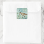 Beach Shorebird Quadratischer Aufkleber (Tasche)