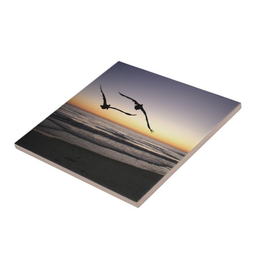 Beach Shorebirds Keramik Tile Trivet Fliese (Seite)