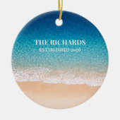 Beach Shoreline Custom Name Keramik Ornament (Vorne)