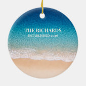 Beach Shoreline Custom Name Keramik Ornament (Hinten)