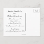 Beach Shoreline Wedding Ankündigungspostkarte (Rückseite)