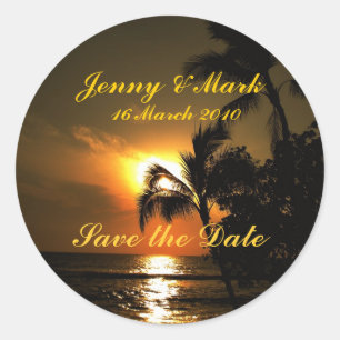 Beach Shoreline Wedding Runder Aufkleber