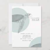 Beach Side Turtle Baby Dusche | Baby Boy Einladung (Vorderseite)