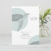 Beach Side Turtle Baby Dusche | Baby Boy Einladung (Stehend Vorderseite)