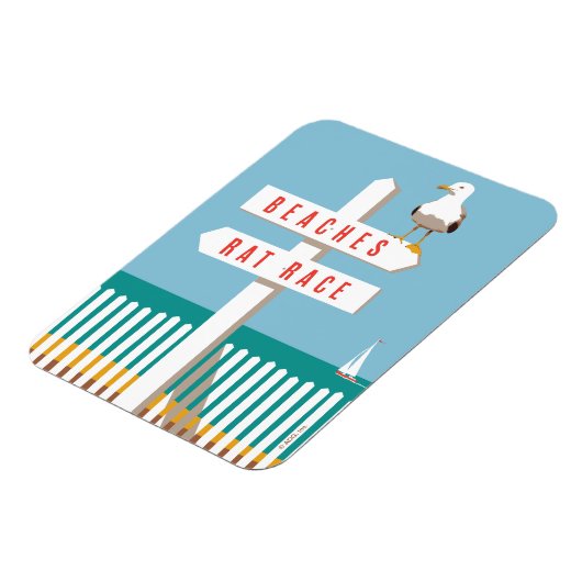 Beach Sign Post Magnet (Linke Seite)