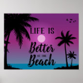 Beach Silhouette Life ist besser am Strand Poster (Vorne)