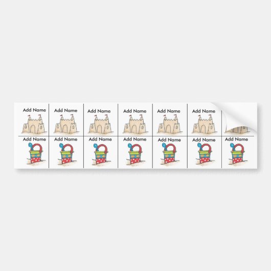 Beach Sippy Cup Labels Autoaufkleber (Vorne)