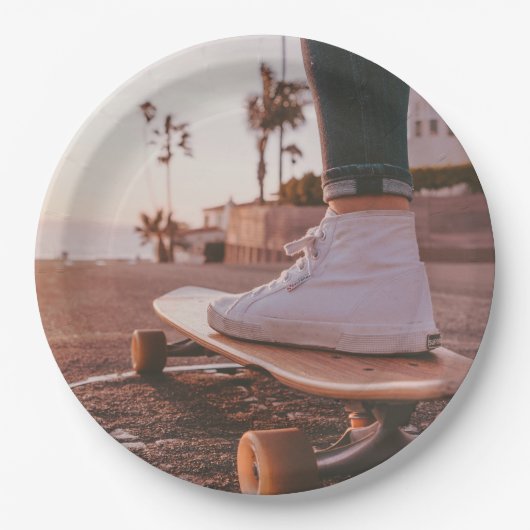Beach Skaten Pappteller (Vorderseite)