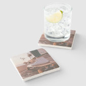 Beach Skaten Steinuntersetzer (Seitenansicht)