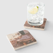 Beach Skaten Steinuntersetzer (Seitenansicht)