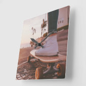 beach skating quadratische wanduhr (Winkel)
