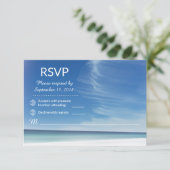 Beach Sky Cloud & Seashells RSVP Card Karte (Stehend Vorderseite)