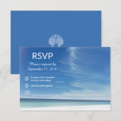 Beach Sky Cloud & Seashells RSVP Card Karte (Vorne/Hinten)