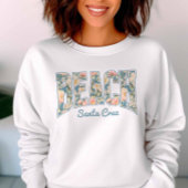 BEACH Skyline Blauer Retoralflor T-Shirt