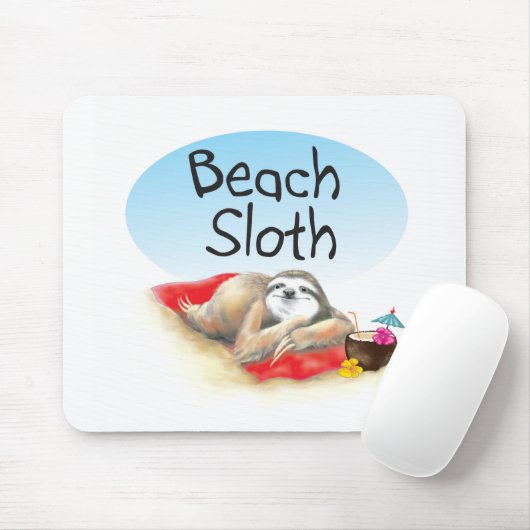 Beach Sloth Mouse Pad Mousepad (Mit Mouse)