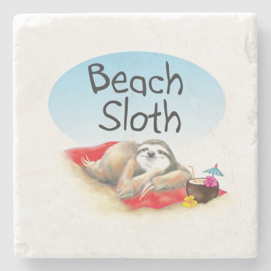 Beach Sloth Untersetzer (Vorderseite)
