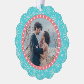 Beach Snowflakes Nautical Coasta 2 Custom Fotos Ornament Karte (Links)