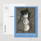 Beach Snowman Feiertagspostkarte (Vorne/Hinten)
