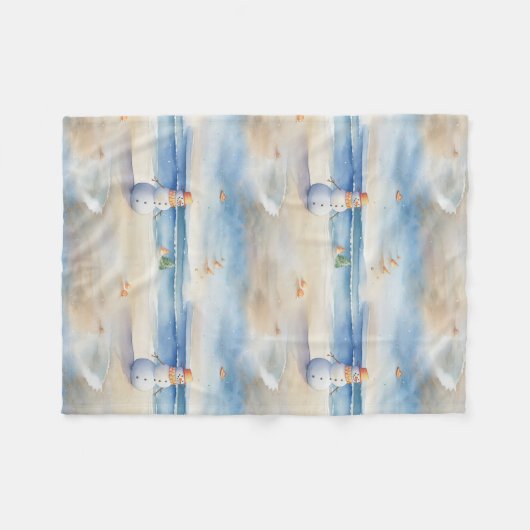 Beach Snowman Fleecedecke (Vorderseite (Horizontal))