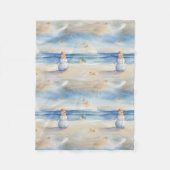 Beach Snowman Fleecedecke (Vorderseite)