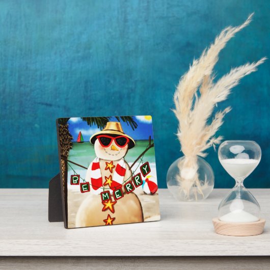 Beach Snowman Weihnachts-Inspirivity Plaque Fotoplatte (InSitu)