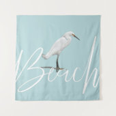 Beach Snowy Egret Wandteppich (Vorderseite)