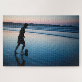 Beach Soccer bei Morgendämmerung Puzzle