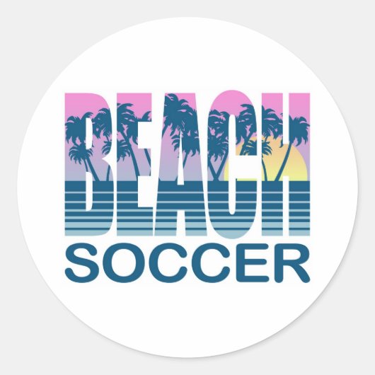 Beach Soccer Runder Aufkleber (Vorderseite)