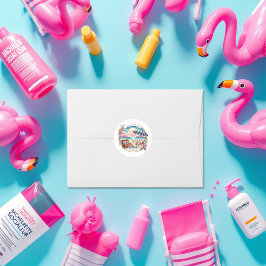 Beach Social Club Bachelorette Wochenende Custom Runder Aufkleber