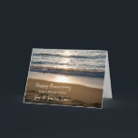 Beach Son & Son in Law Wedding Jubiläum Karte<br><div class="desc">Glückliche Hochzeitskarte für Sohn und Sohn im Jura mit Wellen,  die bei Sonnenuntergang am Strand abstürzen,  und herzlichen Vers.</div>