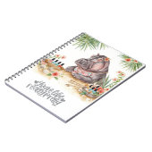 Beach Spa Hippo in Bikini Manicure Coastal Beauty Notizblock (Linke Seite)