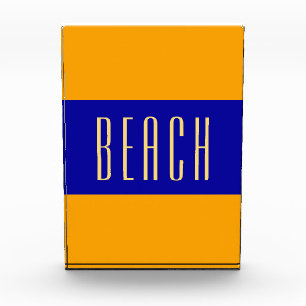 BEACH Sporty Royal Blue Golden Yellow Stripes Fotoblock