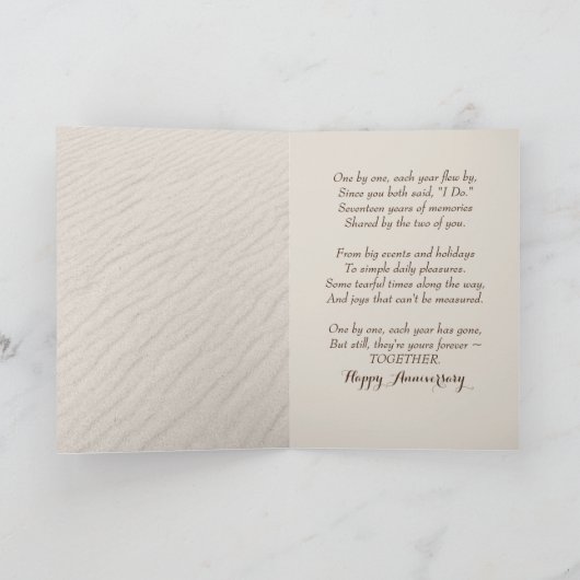 Beach Starfish 17. Jubiläum Karte (Innenseite)