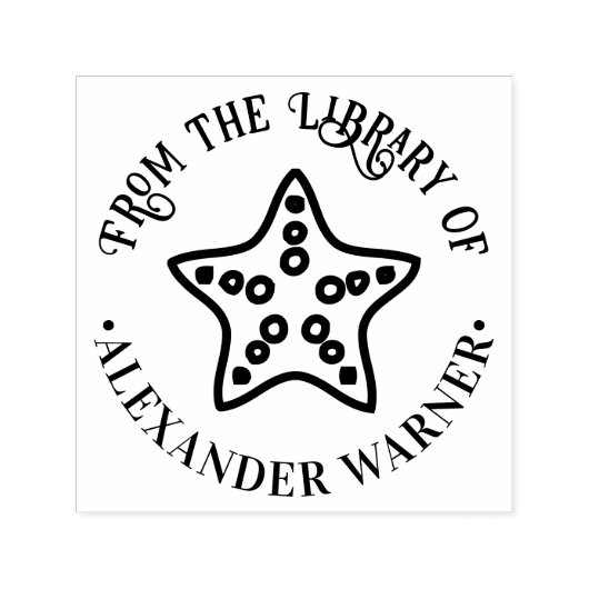 Beach Starfish #1 Ocean Seashore Library Name Permastempel (Design)