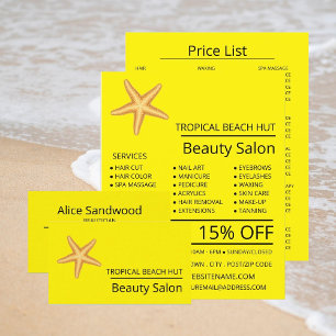 Beach Starfish, Beautician, Schönheitssalon Advert Flyer