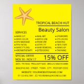 Beach Starfish, Beautician, Schönheitssalon Advert Poster (Vorne)