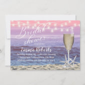 Beach Starfish Brunch & Bubbly Brautparty Einladung (Vorderseite)