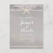 Beach Starfish Chic Graue Verlobung Save the Date Postkarte (Vorderseite)