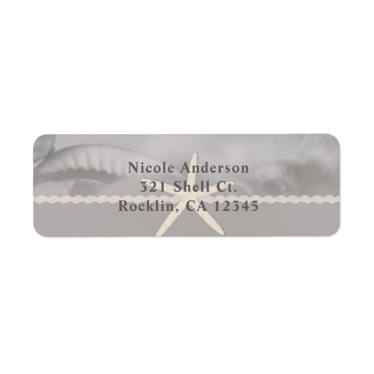 Beach Starfish Gray Chic Elegante Einladung (Vorne)