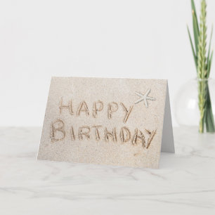 Beach Starfish Happy Birthday Karte