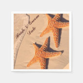 Beach Starfish Hochzeitspapier Napkins Serviette (Vorderseite)