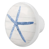 Beach Starfish Muschel Modernes Weißes Barnholz Keramikknauf (Rechts)