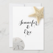 Beach Starfish Sand Dollar Hochzeit Einladung (Rückseite)