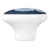 Beach Starfish Sand Dollar Navy Blauer rustikaler  Keramikknauf (Seitenansicht)