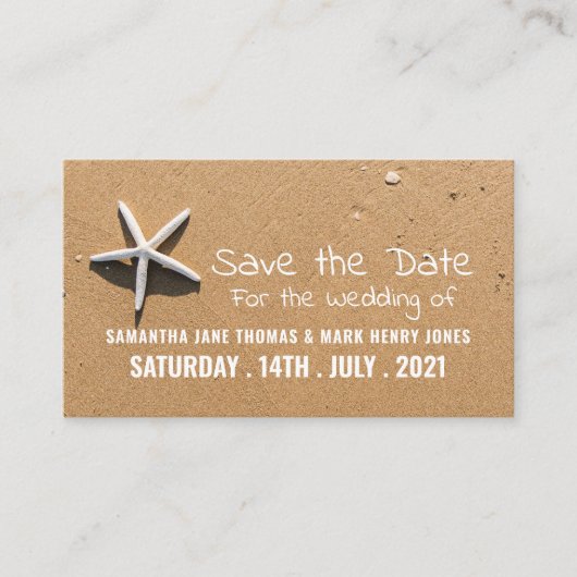 Beach Starfish, Save the Date Begleitkarte (Vorderseite)