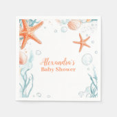 Beach Starfish & Seashells Elegante Babydusche Serviette (Vorderseite)