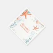 Beach Starfish & Seashells Elegante Babydusche Serviette (Ecke)