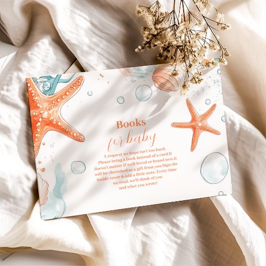 Beach Starfish & Seashells Elegante Bücher für Bab Begleitkarte